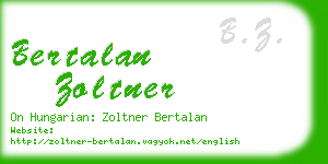 bertalan zoltner business card